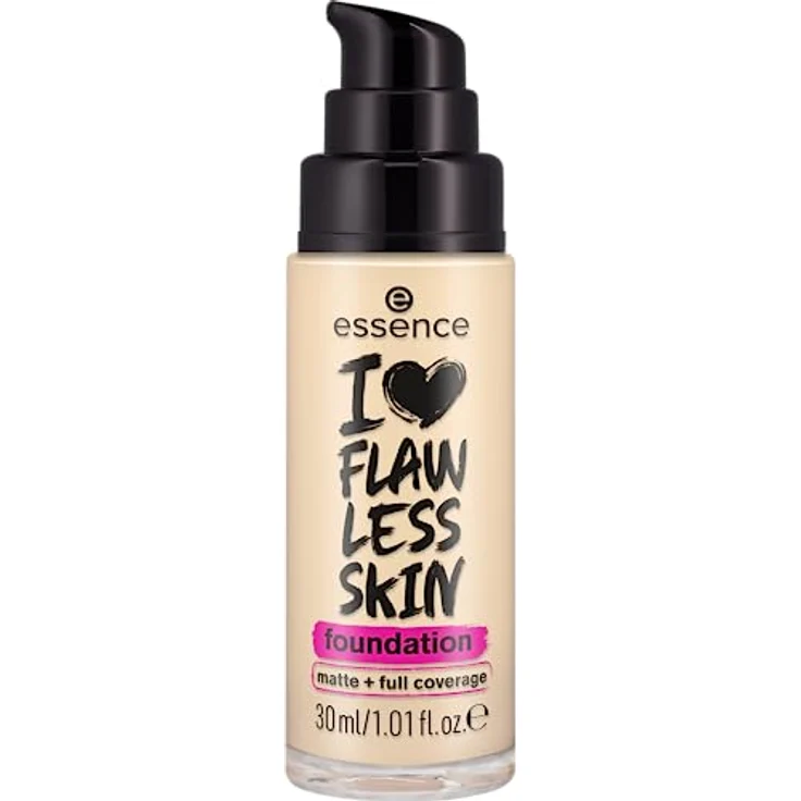 essence I LOVE FLAWLESS SKIN foundation, Nr. 20, langanhaltend, mattierend, sofortiges Ergebnis, matt, vegan, ölfrei, UVA- und UVB-Filter + SPF 20, ohne Parfüm, 1er Pack (30ml) – Bild 2