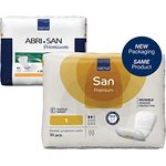 Abena San Premium Nr. 1, Inkontinenzeinlagen für Damen, 22,1 x 9,9 cm, 207 ml Absorptionskapazität mit Side Leak Guards und geruchskontrollierendem Design