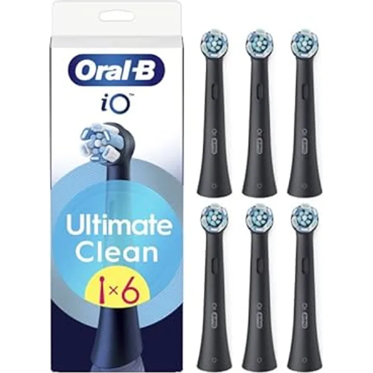 Oral B iO Ultimate Clean Ersatzkopf für Zahnbürste Black 6 St. - Effektive Reinigung, sanft und präzise, entfernt bis zu 100 % mehr Plaque