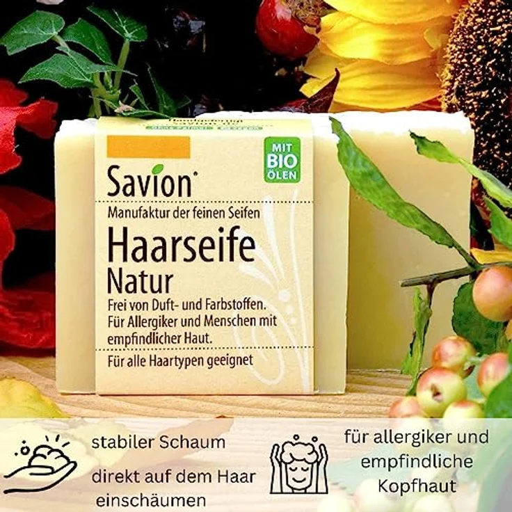 Savion Haarseife Natur Alle Haartypen – Bild 4