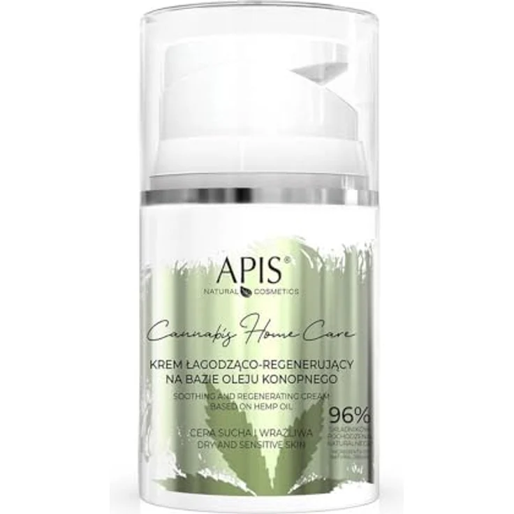 Apis Natural Cosmetics Cannabis Home Care, leichte feuchtigkeitsspendende Creme für trockene bis empfindliche Haut, 50 ml – Bild 1
