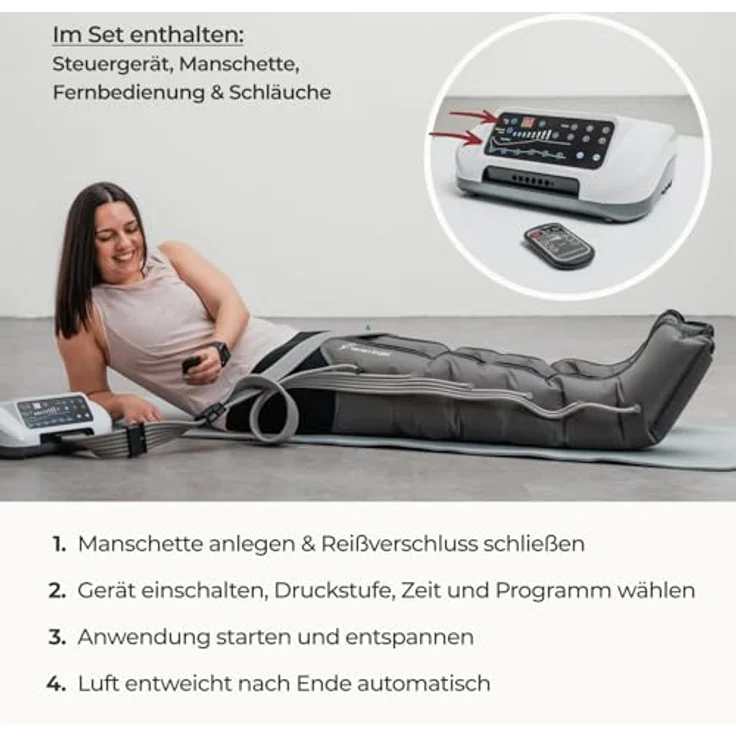 Venen Engel 6 Premium Beinmassagegerät, 6 Luftkammern mit 6 Programmen, medizinisch zertifiziert für Gleitwellenmassage an den Beinen – Bild 5