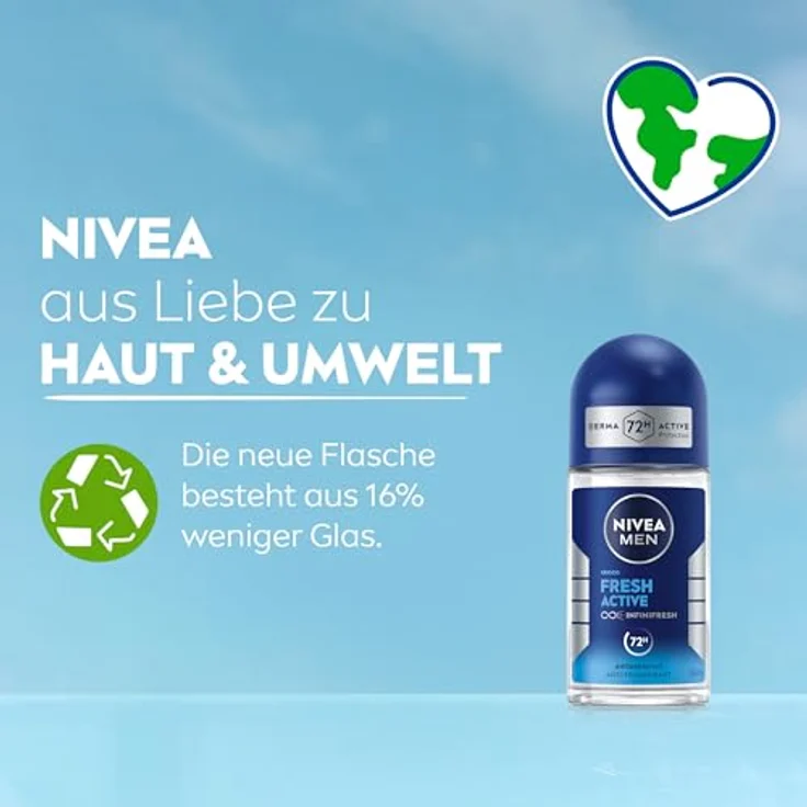 NIVEA MEN FRESH ACTIVE Deo-Roller, 50 ml mit 72 Stunden Schutz und frischem Duft – Bild 7