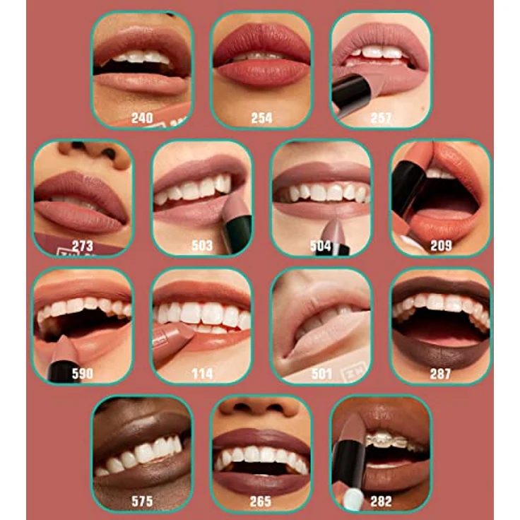 3INA The Lipstick, Lippenstift 4,5 g Nr. 254, hohe Deckkraft, Dark Pink Nude, Soft-Touch-Magnetverpackung – Bild 4