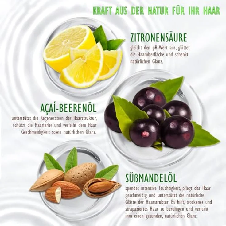 P-Beauty Naturkosmetik Conditioner mit Acai Beere, Haarspülung für Farbschutz und Regeneration, 3x 300ml – Intensive Pflege für glänzendes und geschmeidiges, coloriertes Haar – Bild 5