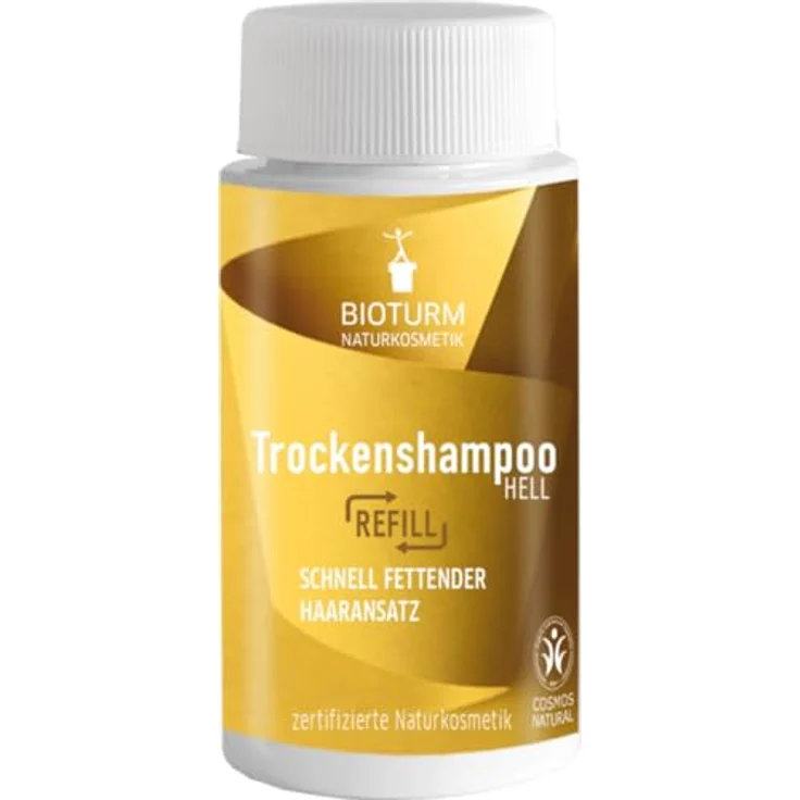 Bioturm Trockenshampoo - hell Refill 20g, mit Bio-Maisstärke und Bio-Tapiokastärke