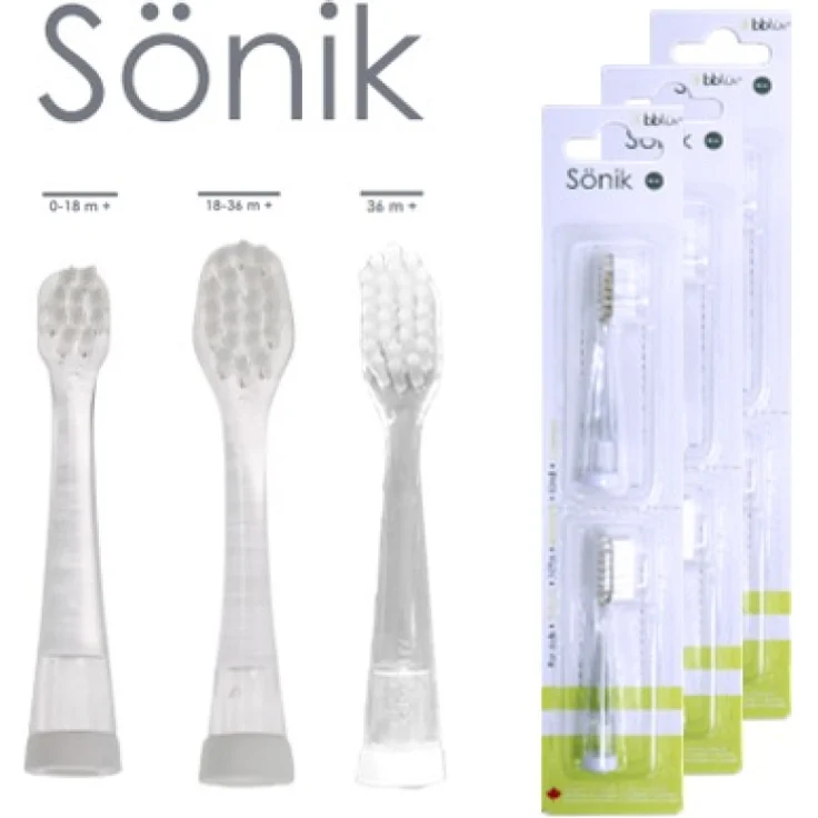 bblüv BBLÜV B0170, 3-Stage Ultrasonic Toothbrush Ersatzköpfe, Transparent/Weiß, 2 Stück