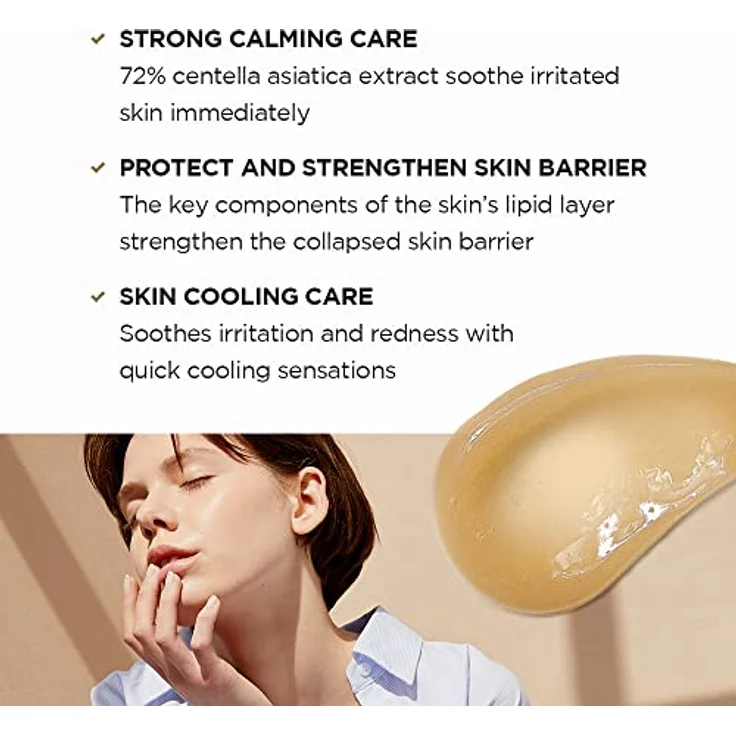 SKIN1004 Madagascar Centella Soothing Cream - 75ml, Beruhigende Barrierecreme für empfindliche Haut, Nicht klebende Geltextur - Transparent – Bild 3