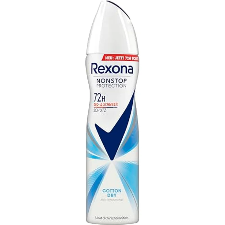 Rexona Nonstop Protection Deospray Anti-Transpirant Cotton Dry, 150 ml, 72 Stunden Schutz, blumiger Duft, alkoholfrei – Bild 1