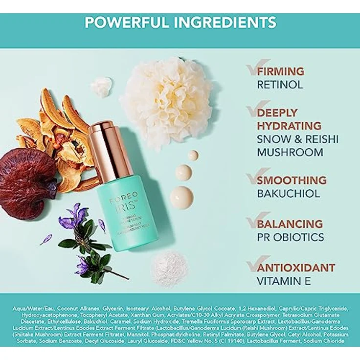 IRIS Straffendes Augenserum für Nachts - Retinol - Pilzextrakt - Vitamin E - Bakuchiol - Augenringe entfernen - Augenringe & Tränensäcke - O. Duftstoffe - Alle Hauttypen - 15 ml – Bild 4