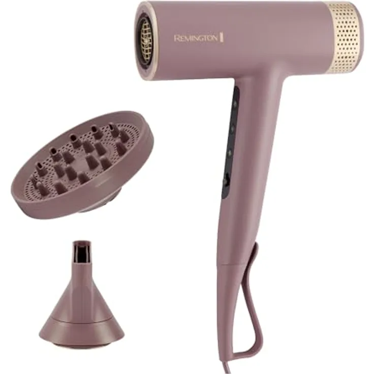 Remington AIRvive™ Haartrockner EC8930, leiser Digitalmotor, 2 Aufsätze, Ionic Air & Anti-Frizz Technologie, 12 Heiz- und Geschwindigkeitsstufen, leicht & kompakt