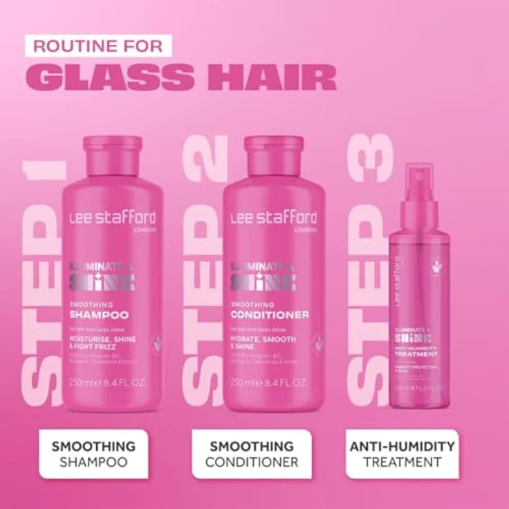 Lee Stafford Illuminate & Shine Smoothing Shampoo, sanftes Glanz-Shampoo für strahlende Geschmeidigkeit, 250 ml – Bild 4