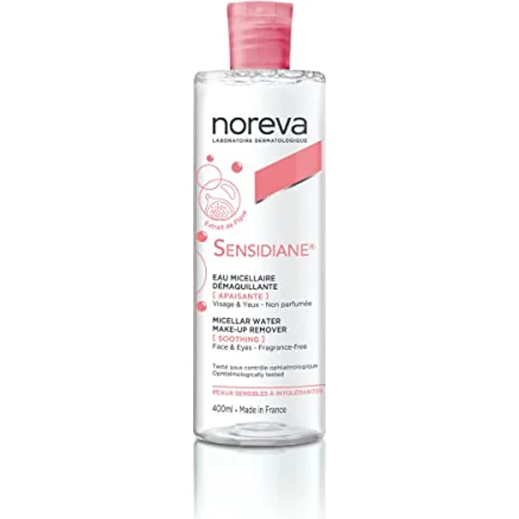 Noreva Sensidiane Micellar Water Makeup Remover 400ml, Hygienische Pflege für empfindliche und intolerante Haut, entfernt wasserfestes Make-up.