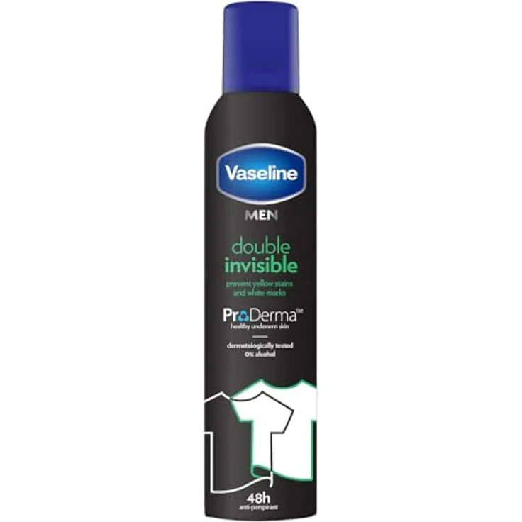 Vaseline Double Invisible Herren Pro-derma Antitranspirant Spray, 250 ml mit 48h Schweißschutz und langanhaltender Frische – Bild 1