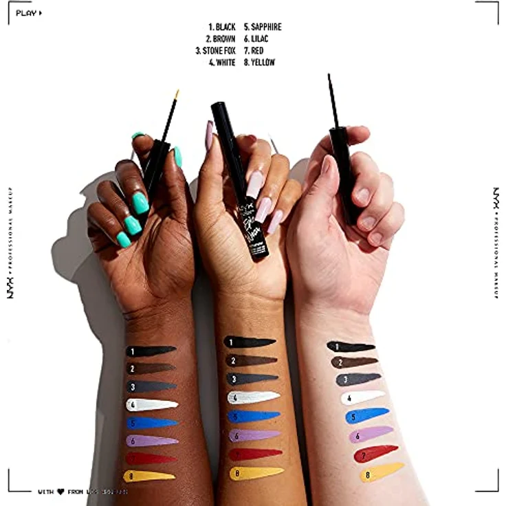 NYX Professional Makeup Epic Wear Liquid Liner, Flüssig-Eyeliner mit mattem Finish, Farbton 04 White, 3.5 ml – Bild 6