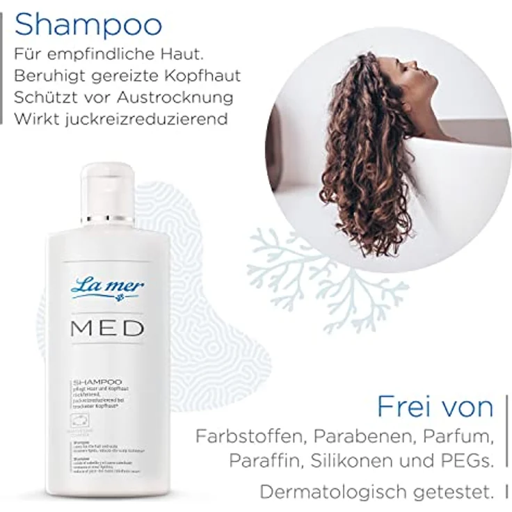 La Mer MED Shampoo - Mildes und schonendes Shampoo für empfindliche Kopfhaut - Juckreizreduzierend bei trockener Kopfhaut - Pflegt gereizte Kopfhaut - Schützt vor Austrocknung- 200 ml – Bild 3