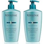 Kérastase Shampoo für geschädigtes und strapaziertes Haar, Regenerierendes und stärkendes Haarbad, Bain Force Architecte, Résistance, 2 x 500 ml, 1 LT