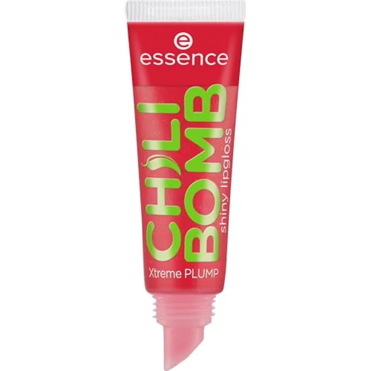 essence CHILI BOMB shiny lipgloss 01 Strawberry Salsa, Volumengebender Lipgloss mit nicht klebender Textur und Chili-Extrakt für aufpolsternden Effekt