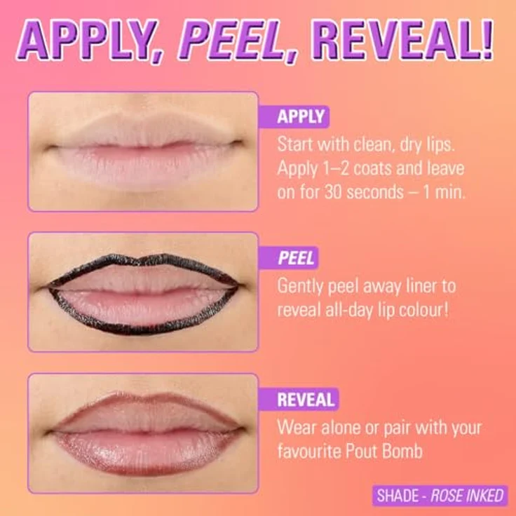 Revolution Lip Shift Ink Peel Off Lip Liner Stain – Pelbarer Lippenkonturenstift mit Tattoo-Effekt und mattem Finish, vegan & tierversuchsfrei, Bitter Cherry, 1,8 ml – Bild 5