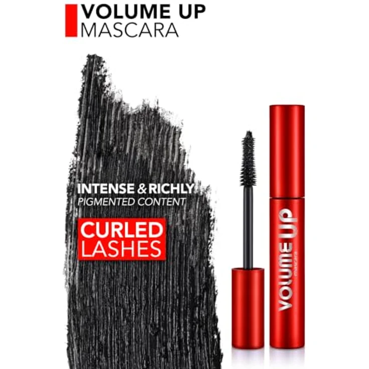 Flormar Volume Up Mascara, Intensiv Schwarz – Aufbau-Mascara mit Lifting-Effekt, schichtbar ohne Verklumpen, Silikonbürste trennt & verdichtet, langanhaltend, 12 ml – Bild 5