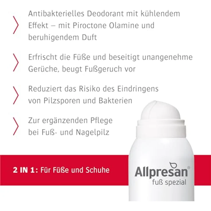 Allpresan Fußspray spezial Nr. 7, antibakterielles Fuß- und Schuh-Deo mit kühlendem Frische-Komplex, 125ml – Bild 4