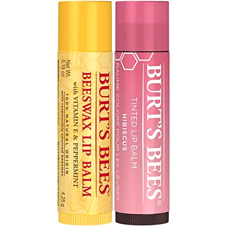 Burt's Bees Lippenpflege Multipack, Bienenwachs und getönter Hibiskus Lippenbalsam, feuchtigkeitsspendend, 2 x 4,25 g – Bild 2