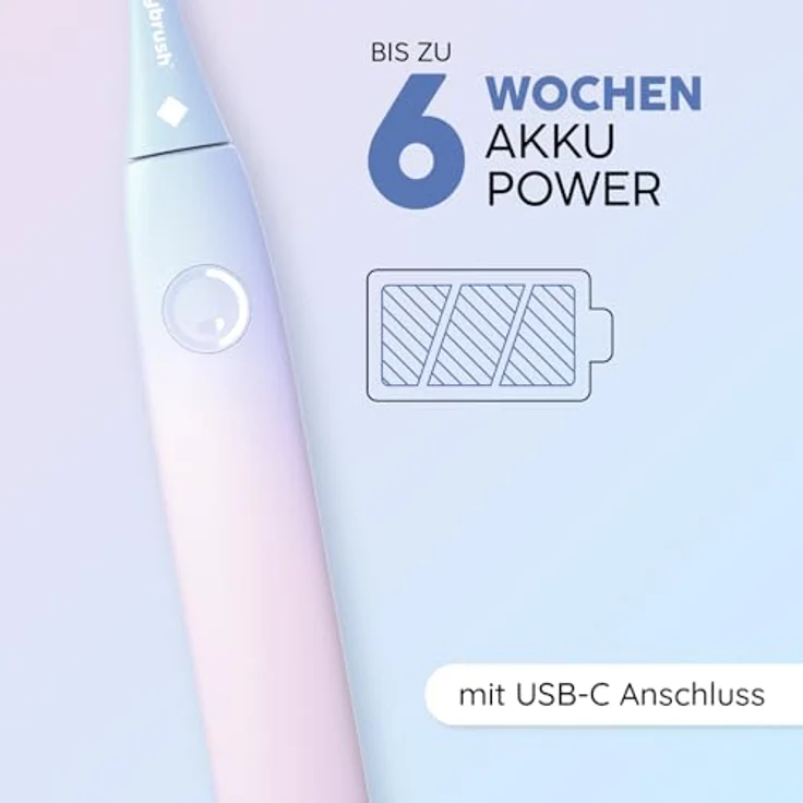 happybrush Eco Vibe Lite Schallzahnbürste mit Timer, 6 Wochen Akku, Travel-Lock & Indikatorborsten, Reisefreundlich – Bild 4