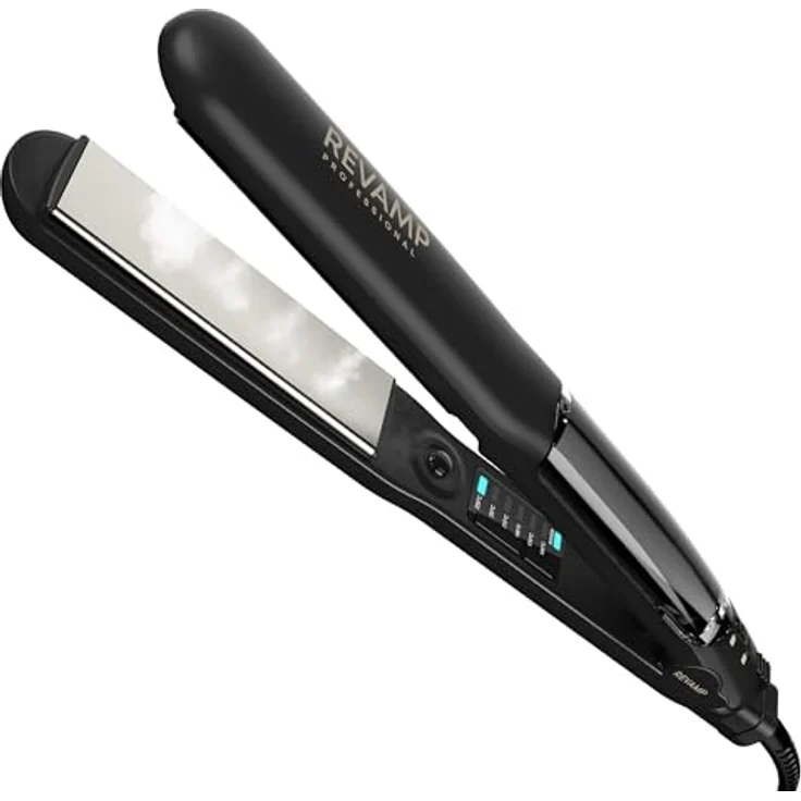 REVAMP ST-1600-EU Progloss Steamcare Haarglätter, Ionen-Technologie, max. 230 °C, Keramikbeschichtung, schwarz-matt – Bild 9