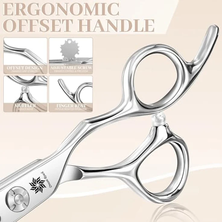 Dream Reach Professionelle Haarschere 6 Zoll, Japanischer 440C Stahl Ausdünnschere mit ergonomischem Griff für Damen und Herren, für trockenes und nasses Haar, inkl. Aufbewahrungskoffer – Bild 4