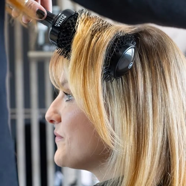 Olivia Garden Expert Blowout Shine – Schwarz - 55 - Runde, antistatische Keramikbürste für glänzende und frizzfreie Blowouts – Bild 3