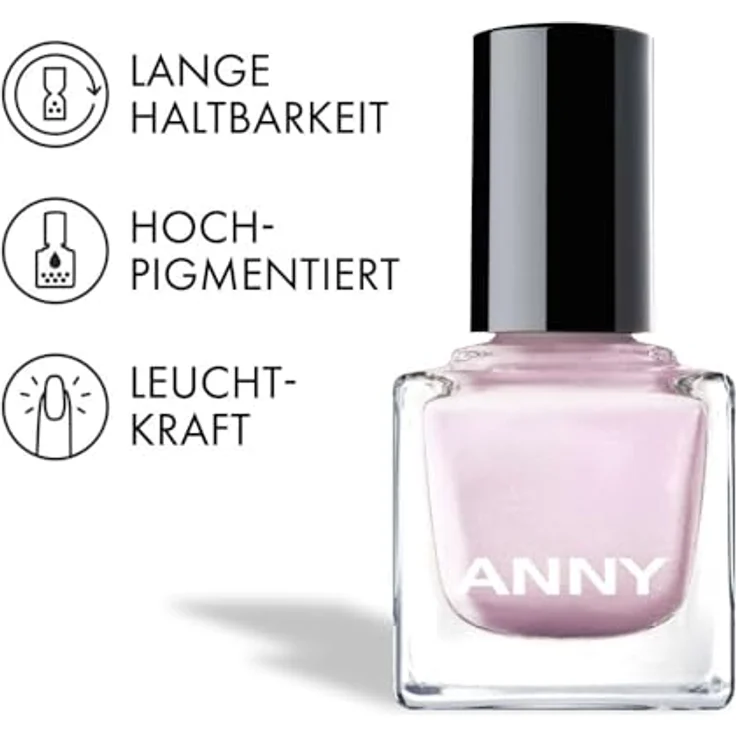 ANNY Nail Polish Rosy Bling Bling – Hochwertiger, splitterresistenter und schnelltrocknender Nagellack mit langanhaltendem Glanz, 15 ml – Bild 4