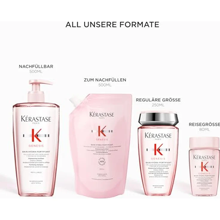 Kérastase Genesis Bain Hydra-Fortifiant, Stärkendes Shampoo für schwaches Haar mit Neigung zu Haarausfall, 80 ml – Bild 4