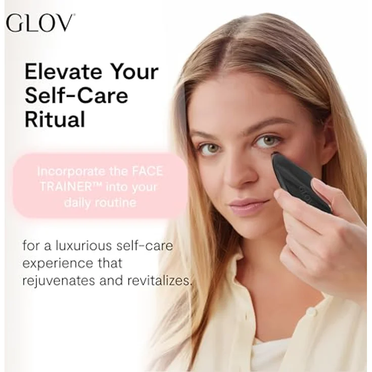 GLOV Face Trainer new generation, Gua Sha Gesicht Roll-On mit 6-seitiger Skulpturfläche und 360° kühlendem Augenroller aus hautfreundlicher Zinklegierung – Bild 6
