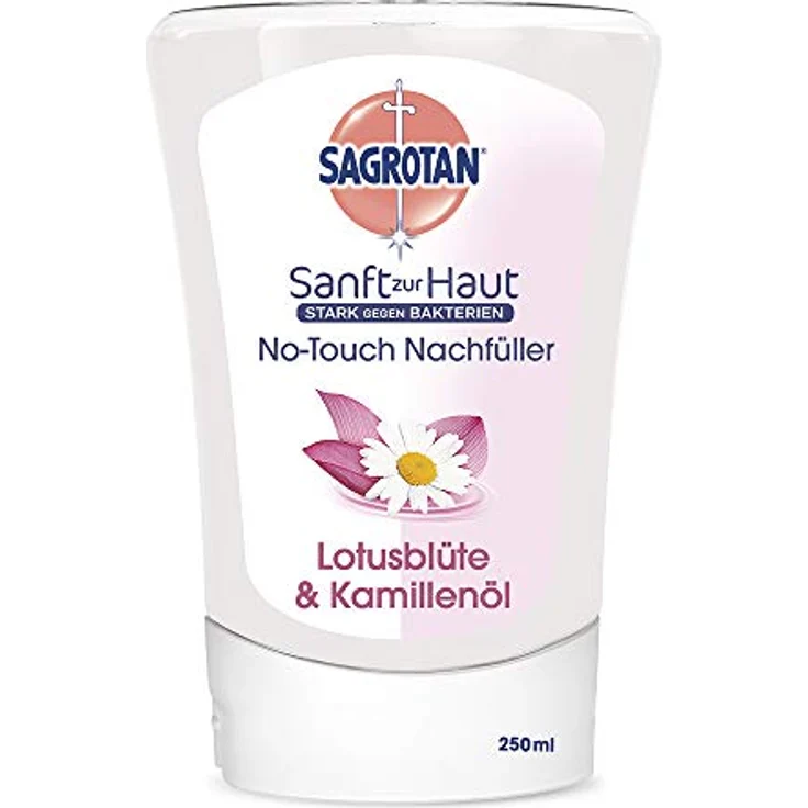 Sagrotan No-Touch Nachfüller Extra Care Lotusblüte und Kamillenöl, Flüssige Handseife, 1er Pack (1 x 250 ml) – Bild 1