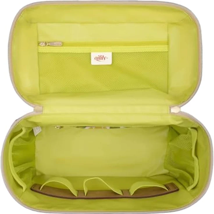 Oilily Cocos Beauty Case, Kosmetiktasche in Sand bunt mit integriertem Spiegel und optimaler Organisation, 27 x 18 x 14 cm – Bild 4
