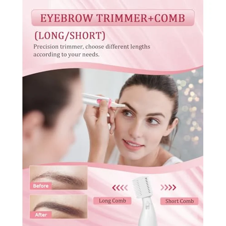 FUNHEE Nasenhaartrimmer 3-in-1 Set, USB wiederaufladbarer Haartrimmer mit Doppelschneideklingen für schmerzfreies Trimmen von Nasen-, Ohren- und Augenbrauenhaaren – Bild 4