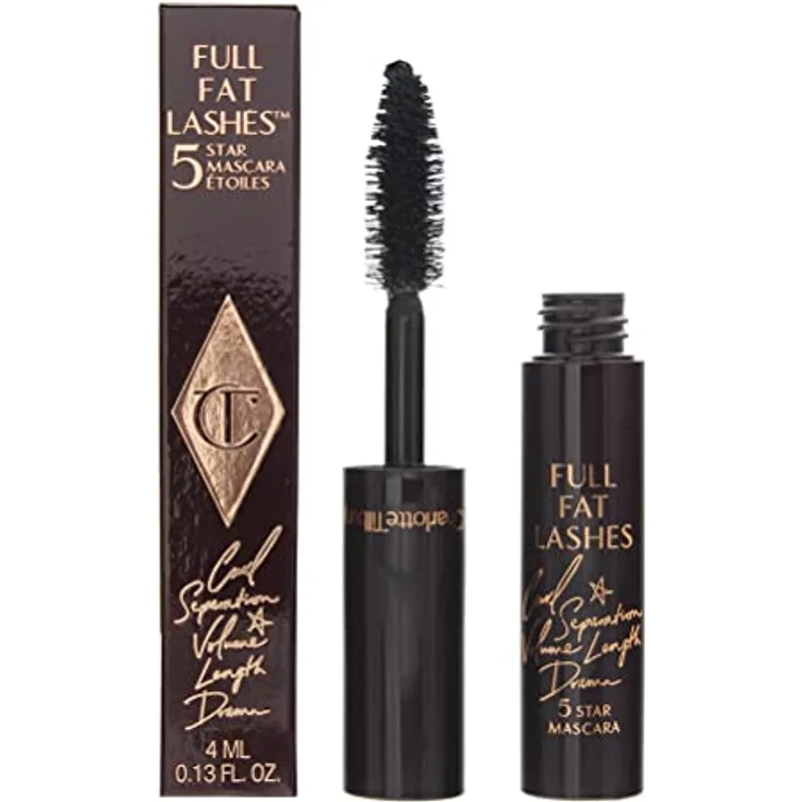Charlotte Tilbury Full Fat 5 Star Glossy Black Mascara 4ml, hochwertige Mascara mit ausgezeichneter Qualität