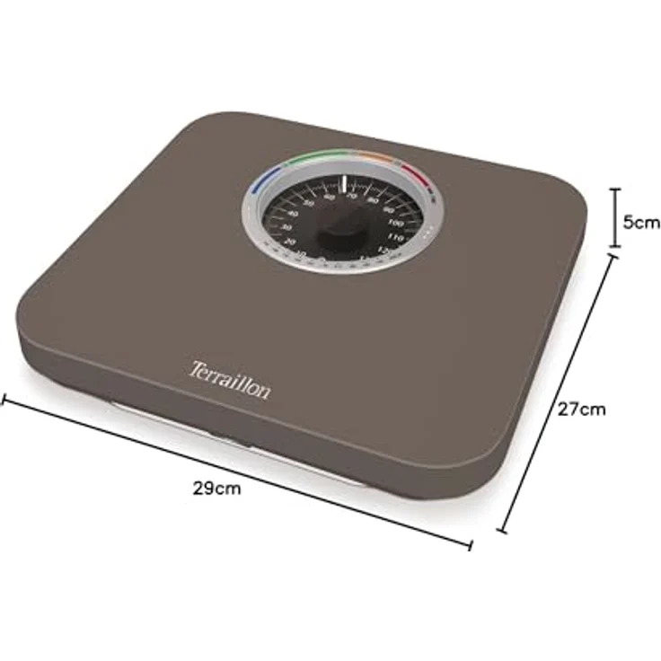 Terraillon Mechanische Personenwaage, Große Skala mit BMI, Anzeige, 150 kg, Nautic Up, Braun – Bild 4