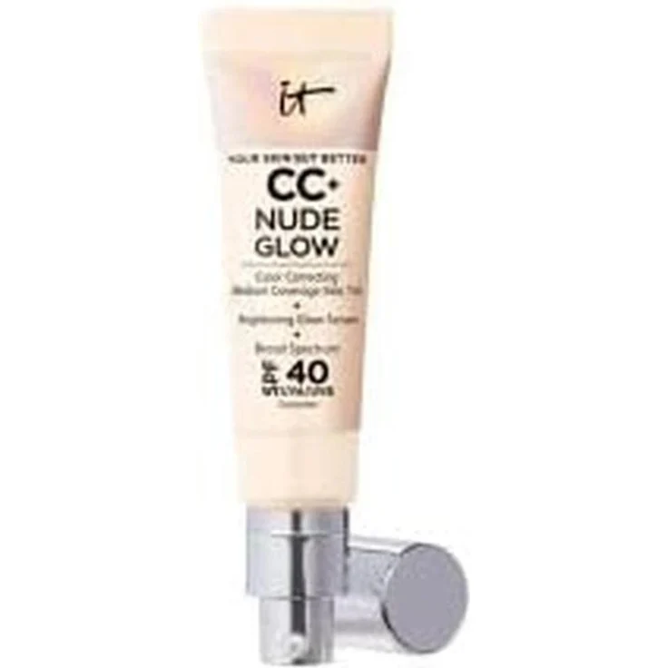 It Cosmetics CC+ Nude Glow Lightweight Foundation und Glow Serum mit SPF40, für einen strahlenden Teint, 30 ml