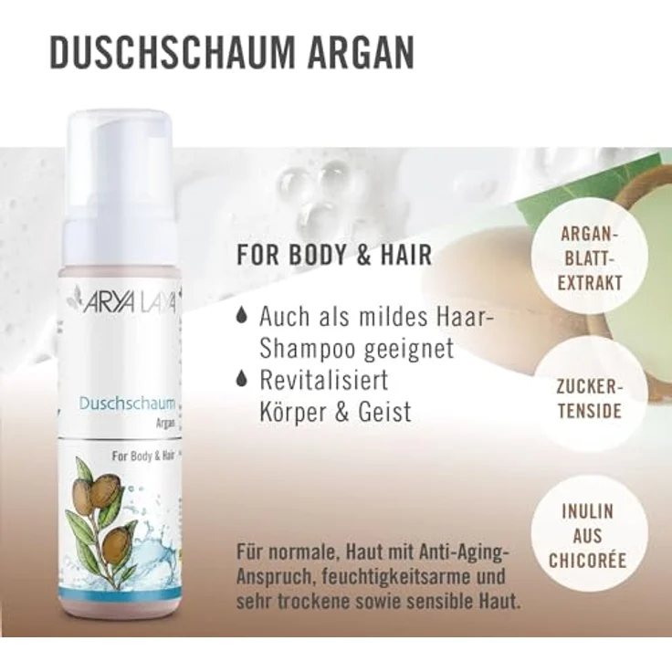 Arya Laya Duschschaum Argan 200ml - Preisvergleich – Bild 2