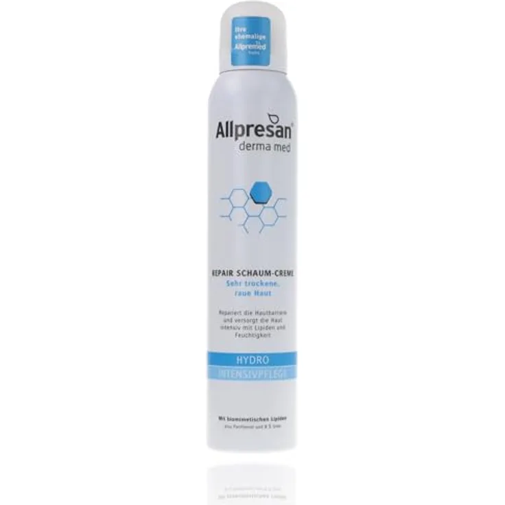 Allpresan derma med Repair Schaum-Creme HYDRO Intensivpflege, 200ml, medizinische Pflege für sensible, trockene und gereizte Haut
