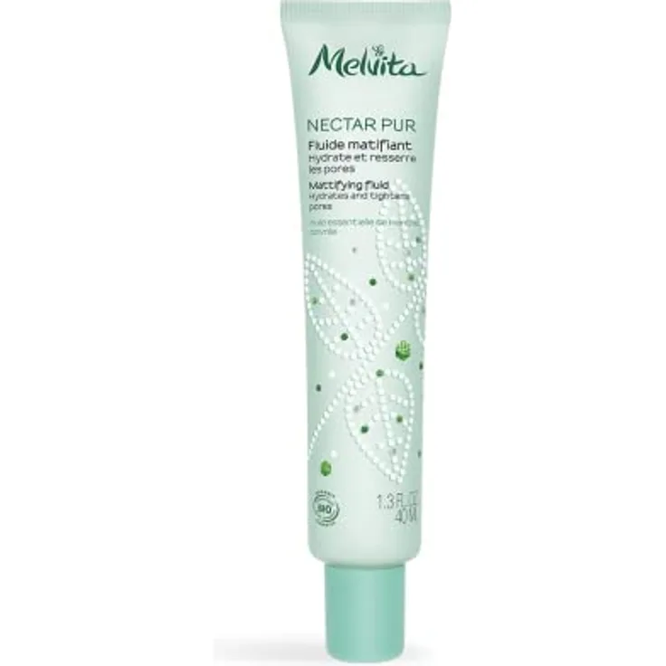 Melvita – Mattierendes Fluid Nectar Pur – Spendet Feuchtigkeit und mattiert – 100 % natürlich – Bio-zertifiziert – Vegane Formel – Hergestellt in Frankreich – Tube 40 ml