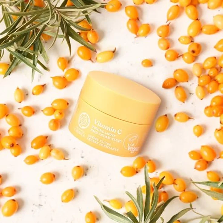 Natura Siberica Oblepikha Berrica Fluido Tono Light Cream Vitamin C 50ml, Feuchtigkeitsspendend und strahlend für die Haut – Bild 4