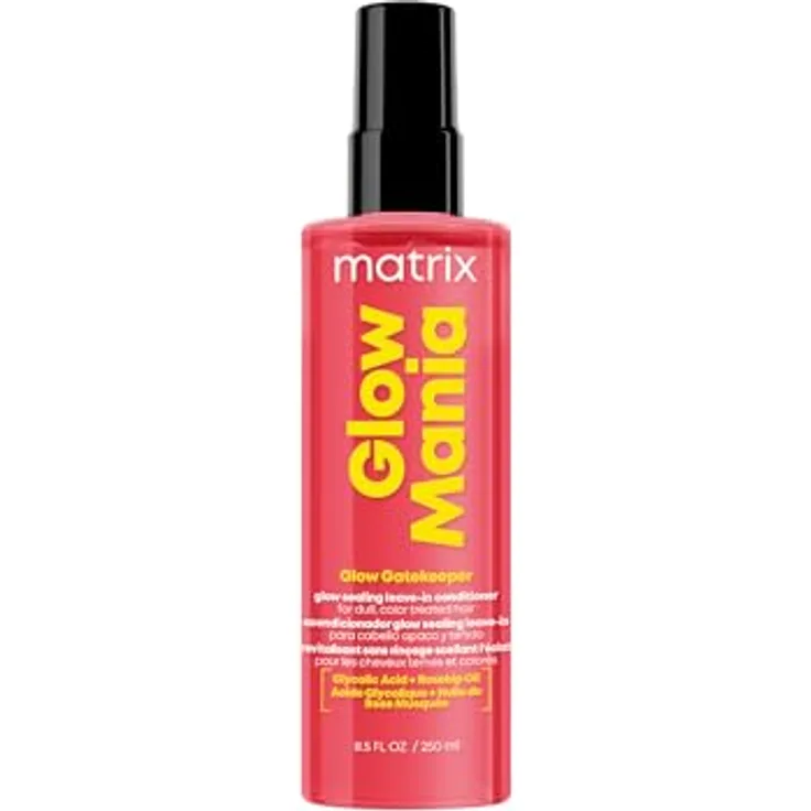 Matrix Leave In Spray für gefärbtes und stumpfes Haar, leuchtende und geschützte Farbe, formuliert mit Glykolsäure und Hagebuttenöl, sulfatfrei, Glow Mania, 250 ml