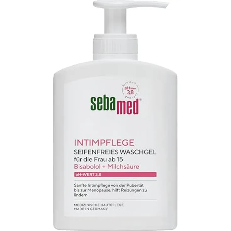 Sebamed Intim-Waschgel pH 3,8, sanfte Intimpflege mit Bisabolol und Milchsäure, 200 ml
