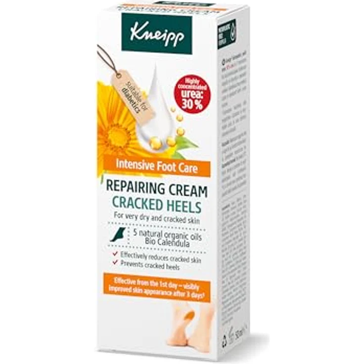 Kneipp Creme rissiger Fersen; repariert und verhindert Risse in den Fersen; regeneriert; beruhigt und erfrischt; natürliche und organische Öle; Harnstoff; Panthenol; Orangengeruch; 50 ml – Bild 2