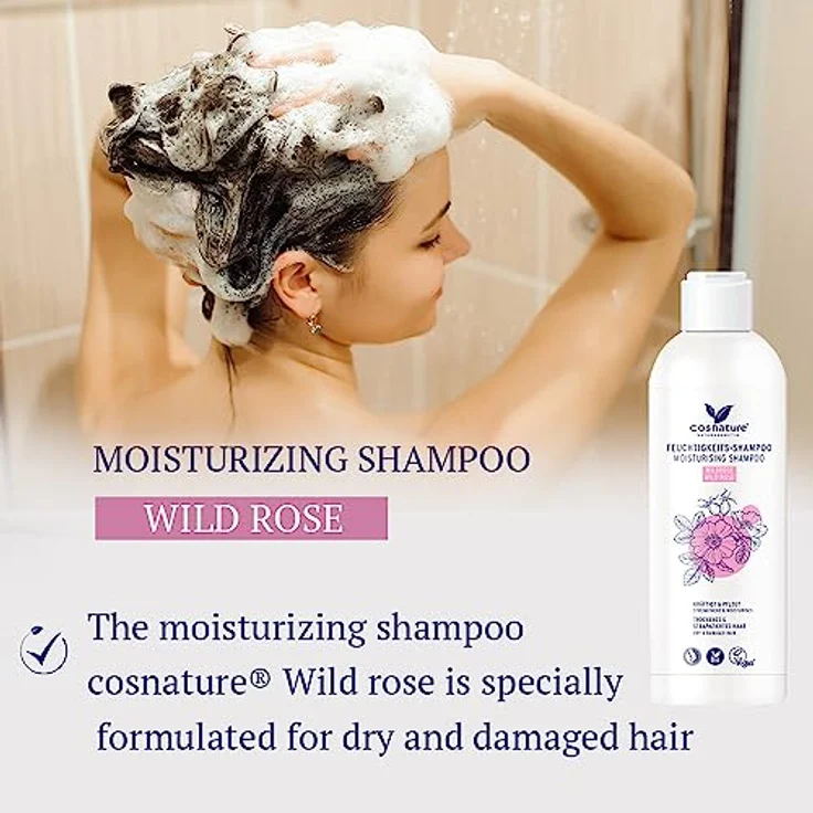 Cosnature Feuchtigkeitsspendendes Shampoo, BIO, rosa, 250 ml – gründliche Reinigung und Pflege für frisches Haar – Bild 3