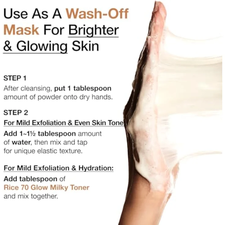 ANUA RICE ENZYME BRIGHTENING CLEANSING POWDER, Reismaske, Ceramid, Gesichtsreiniger für aufhellende, strahlende Haut, Gesichtsreiniger für trockene Haut, koreanische Hautpflege, parfümfrei, 40 g. – Bild 3