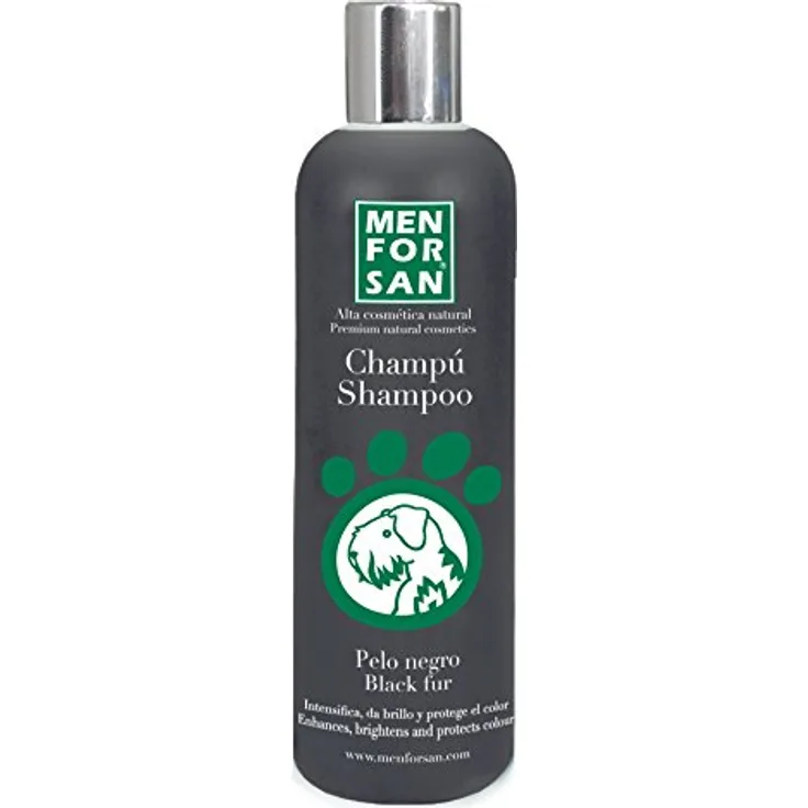 Menforsan Schwarzhaar-Hundeshampoo 300ml, intensiviert die natürliche Farbe und verhindert Oxidation