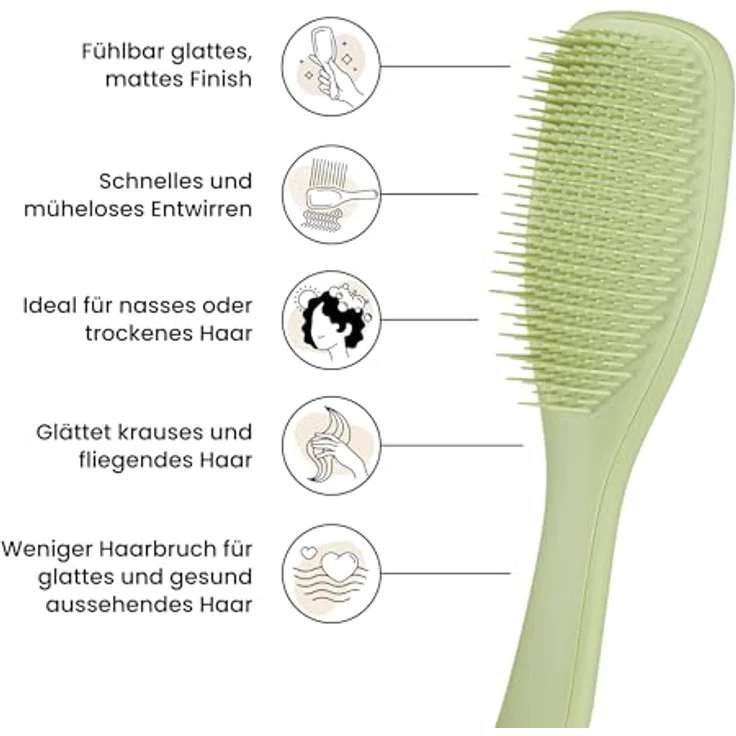 Tangle Teezer Ultimate Detangler Haarbürste, Entwirrungsbürste für nasses und trockenes Haar, für alle Haartypen, olivgrüne, matte Oberfläche – Bild 5